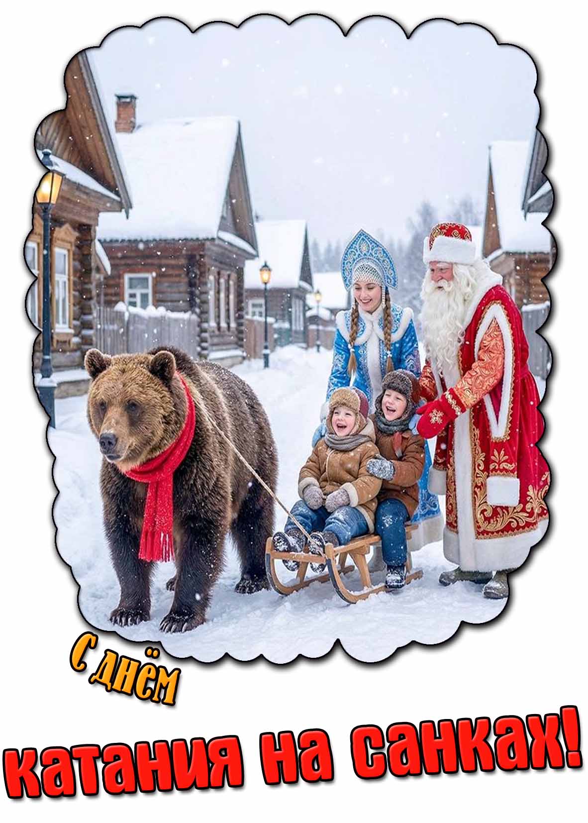 Красивая картинка с днём катания на санках
