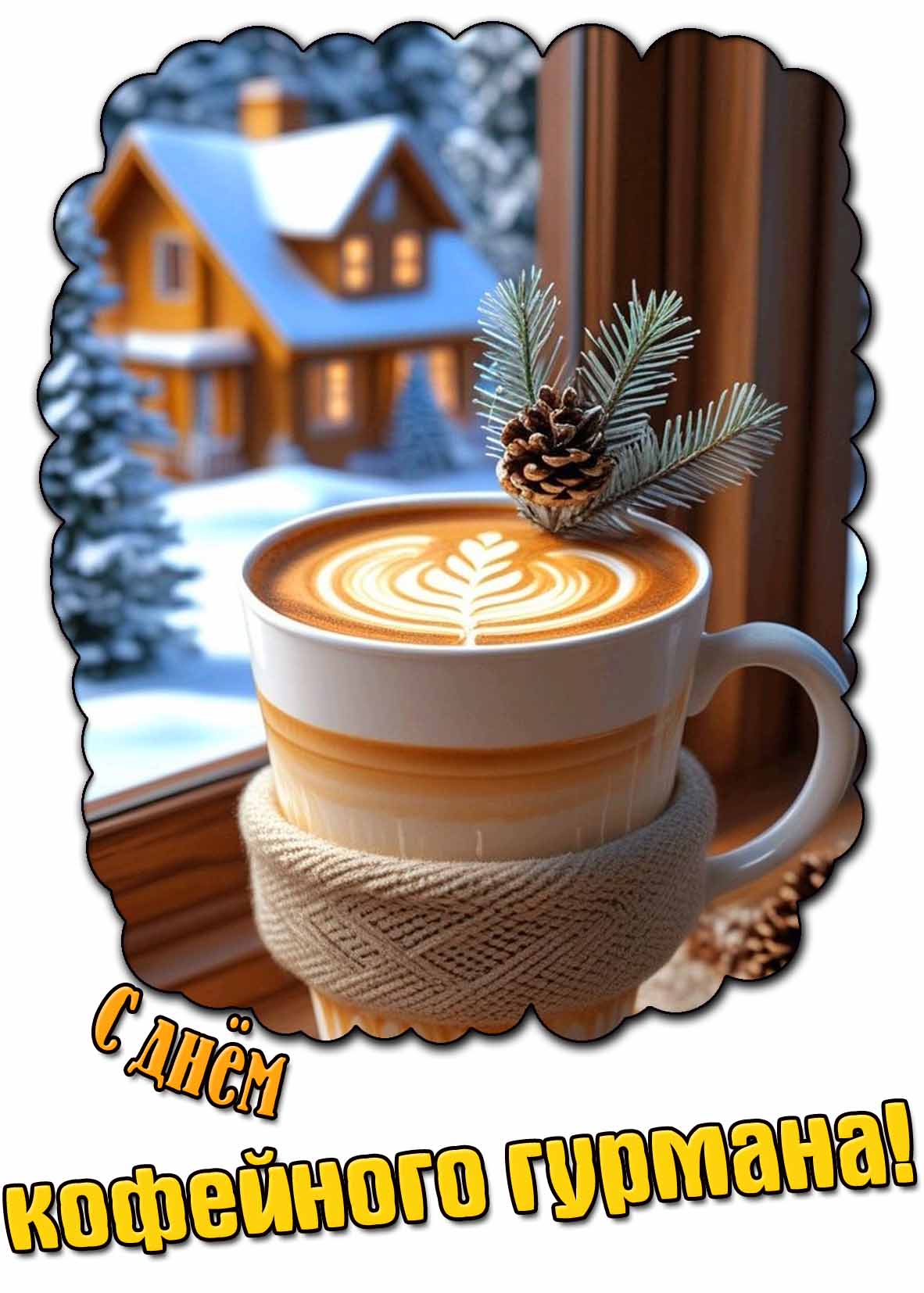 С днём кофейного гурмана! - красивая открытка