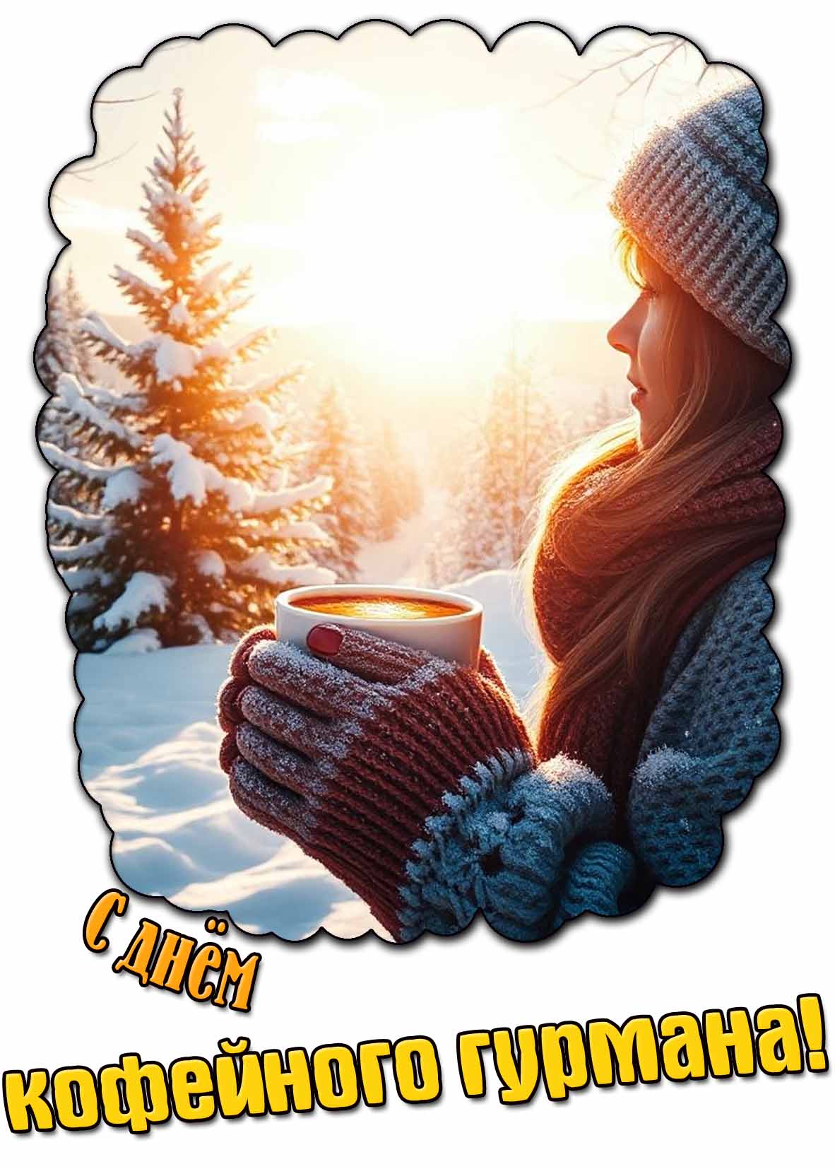 Красивая открытка с днём кофейного гурмана