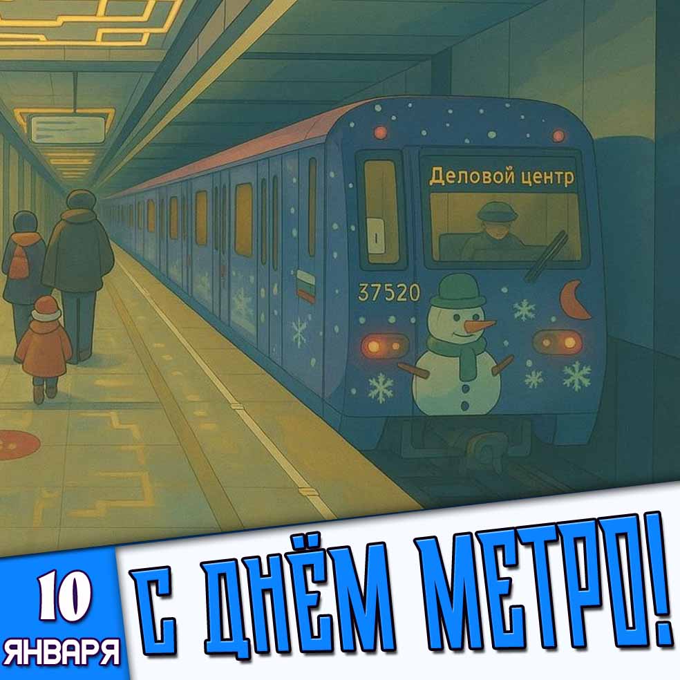 Открытка 10 января - с днём метро!