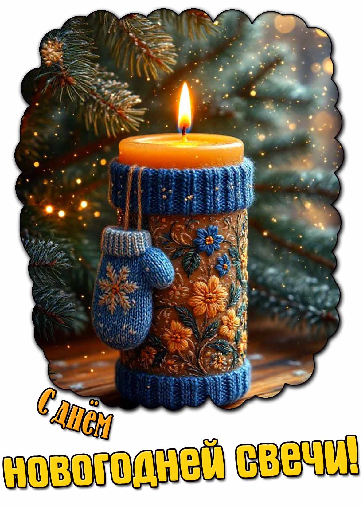 Красивая картинка с днём новогодней свечи