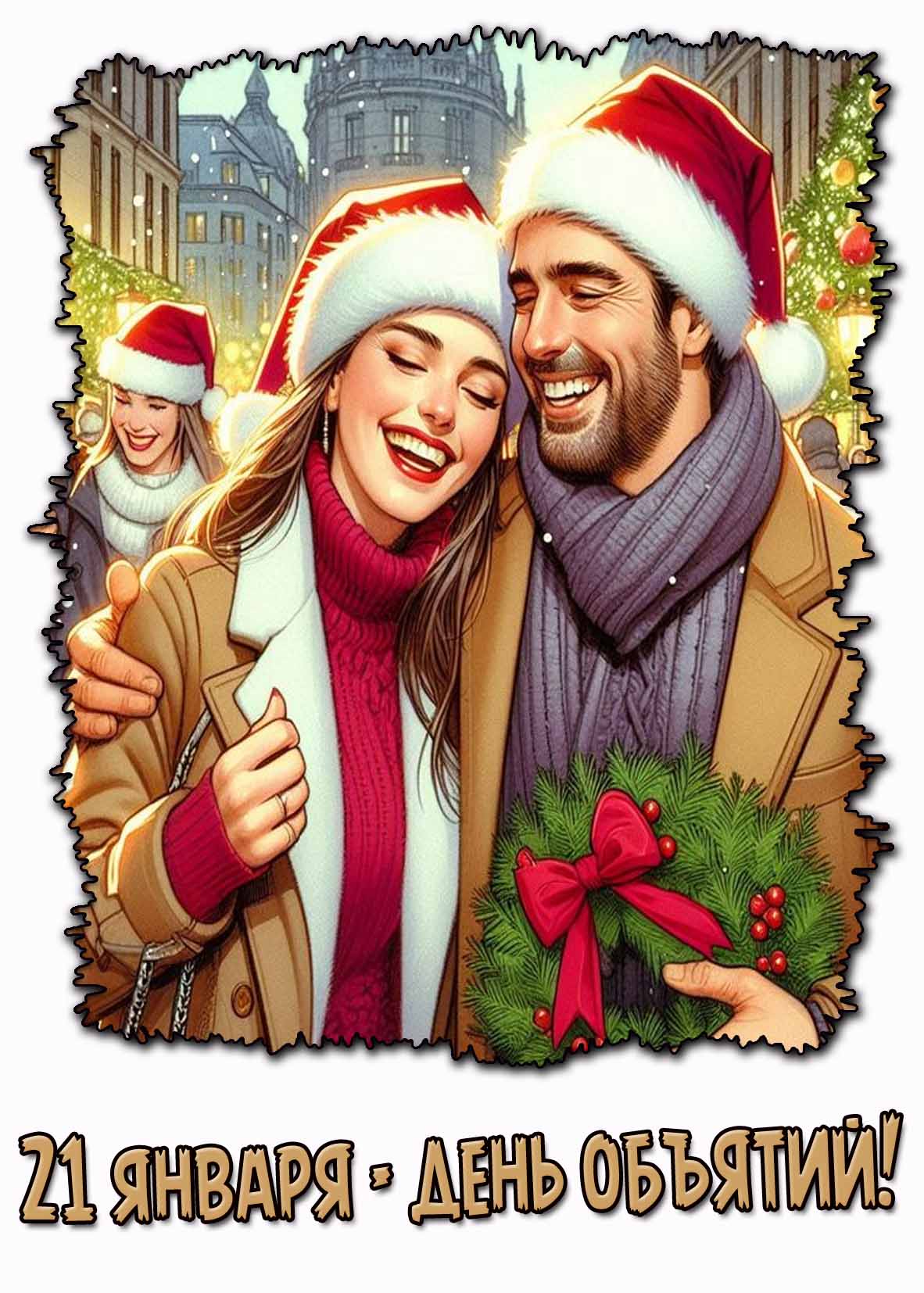 Открытка 21 января - день объятий!