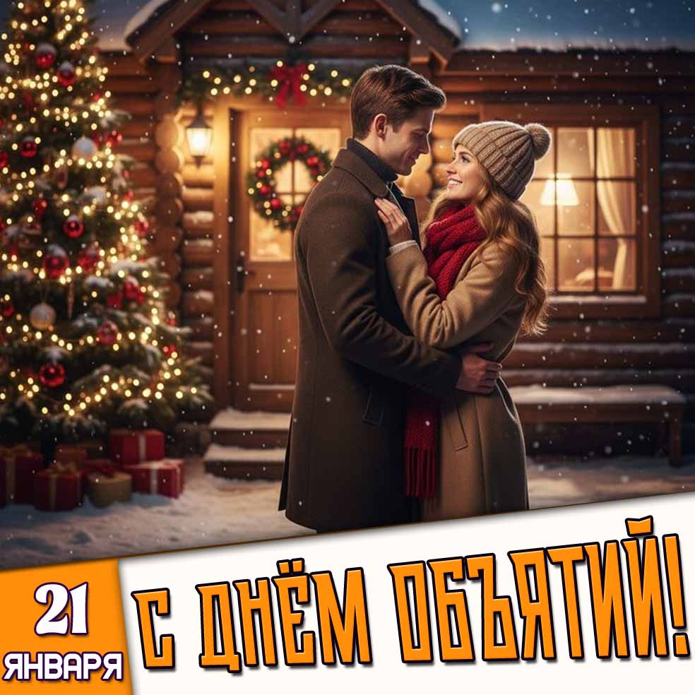 Открытка 21 января - С днём объятий!