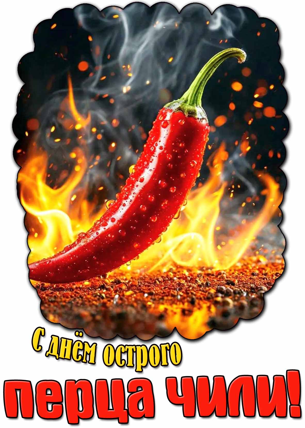 Красивая открытка с днём острого перца чили