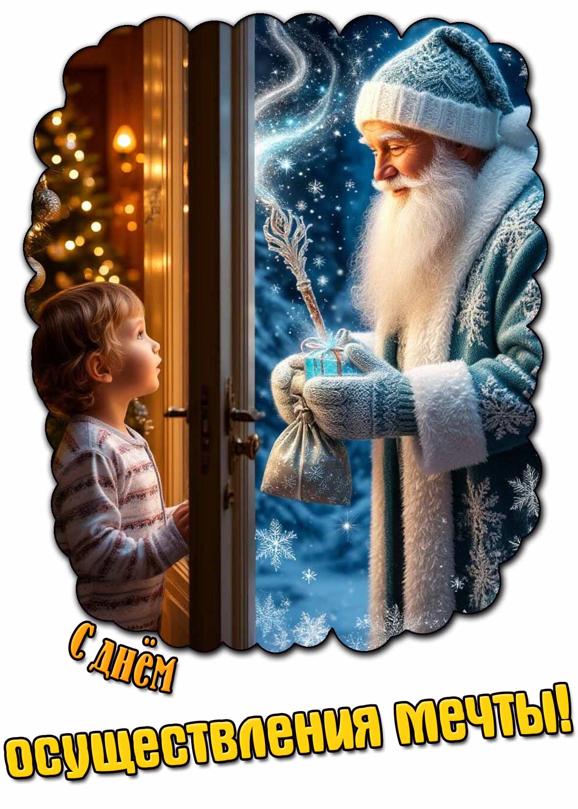 Детская открытка с днём осуществления мечты