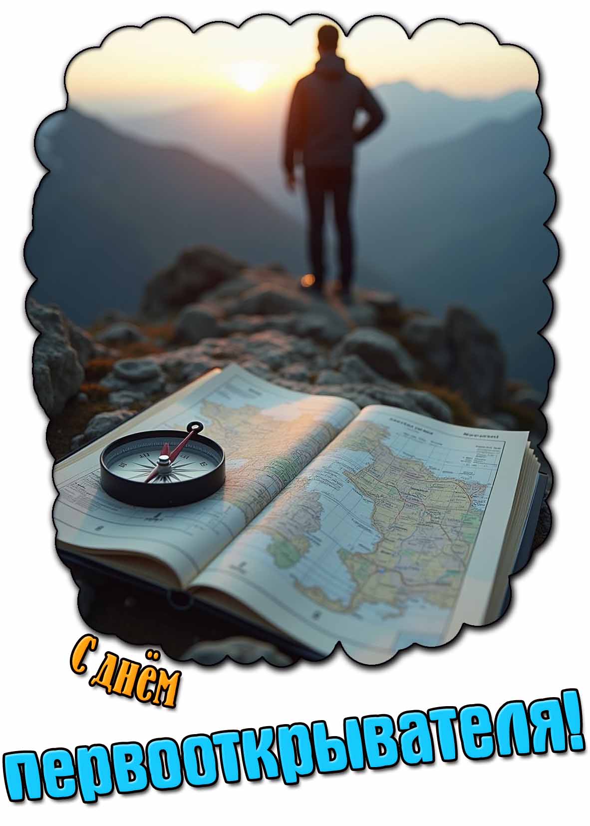 С днём первооткрывателя! - открытка для мужчины