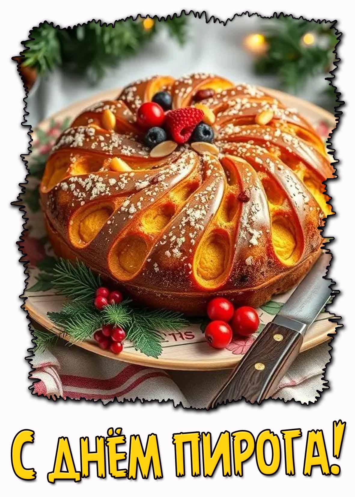 С днём пирога! - красивая открытка