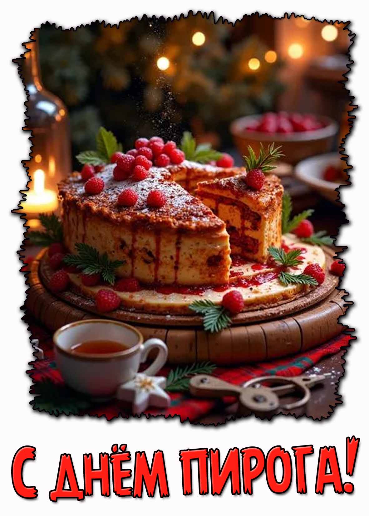 Сладкая открытка с днём пирога