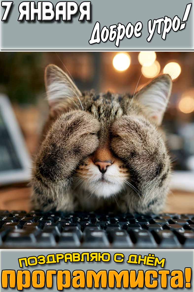 Картинка "7 января доброе утро! Поздравляю с днём программиста!"
