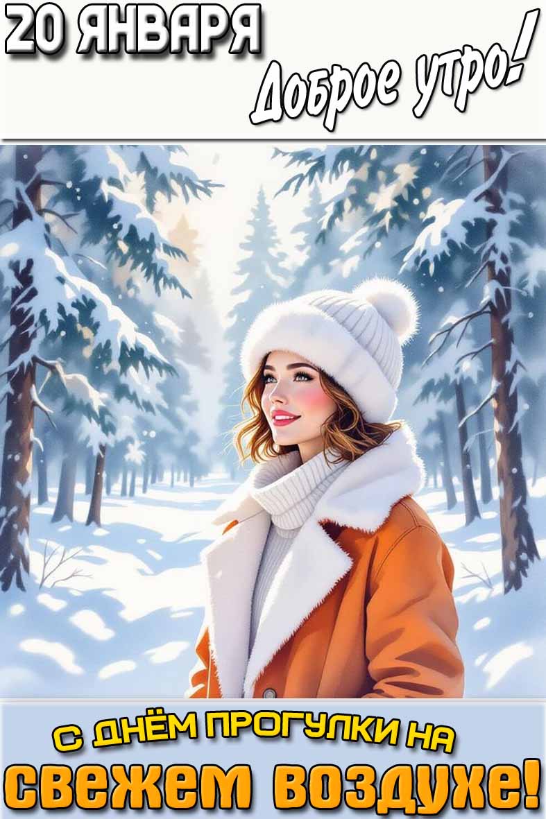 Картинка "20 января доброе утро! С днём прогулки на свежем воздухе!"