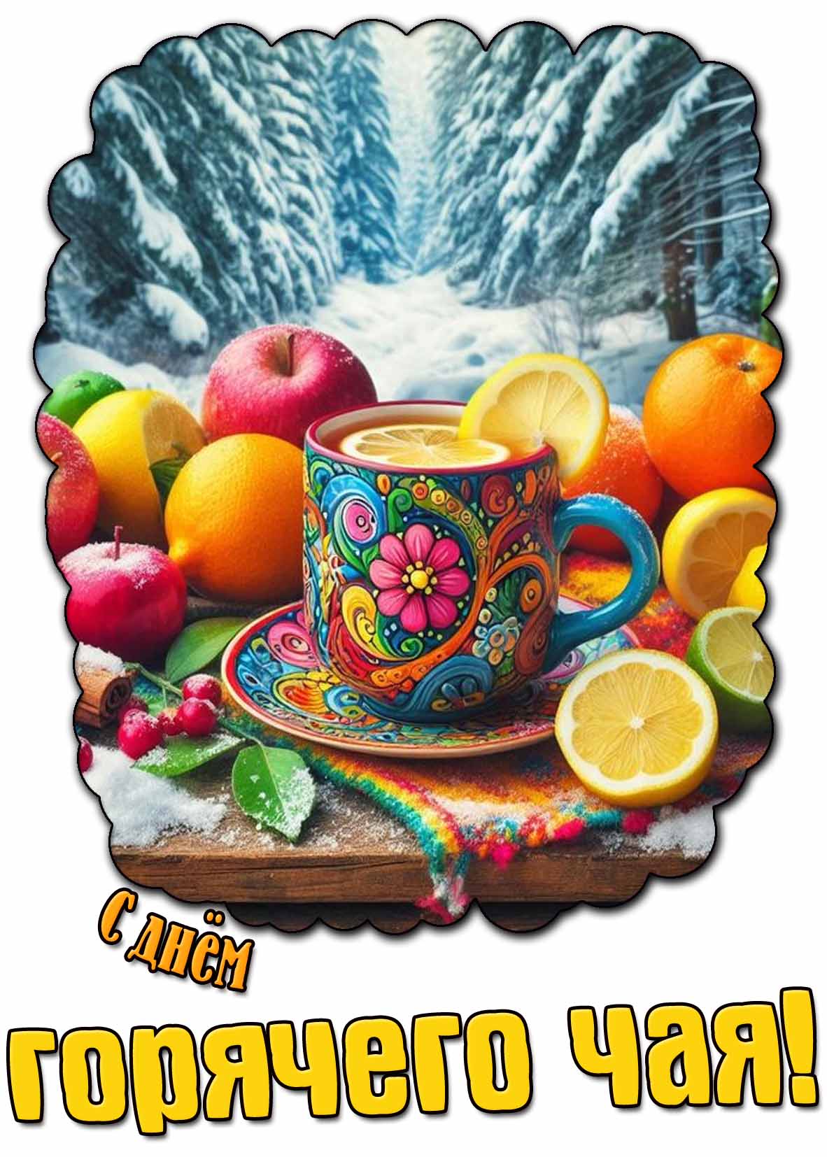 Красивая открытка с днём горячего чая