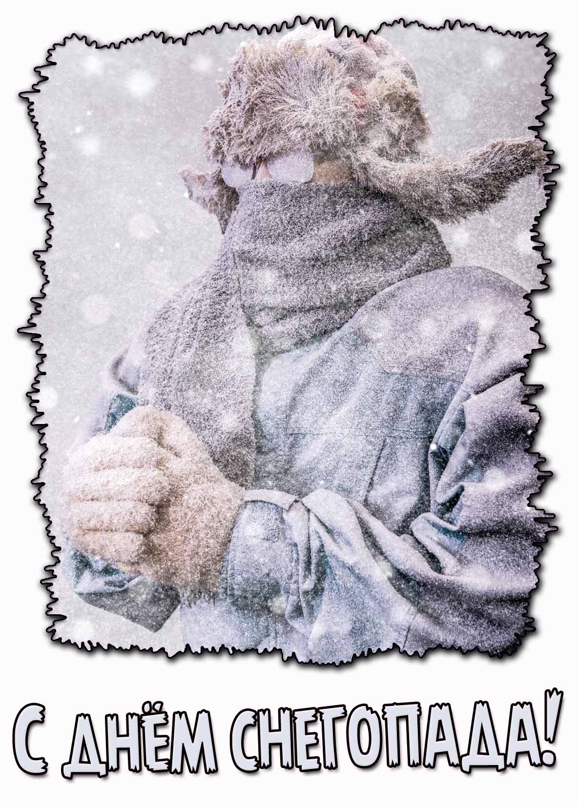 Смешная открытка с днём снегопада