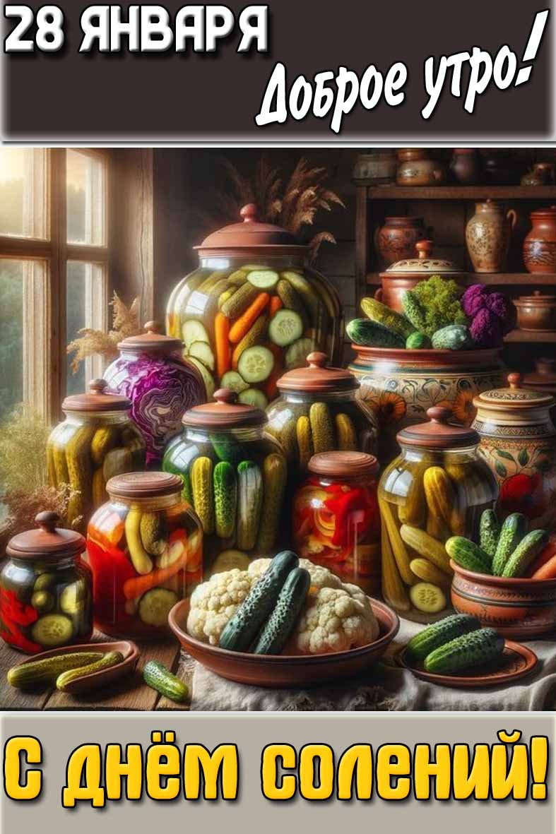 Картинка "28 января доброе утро! С днём солений!"