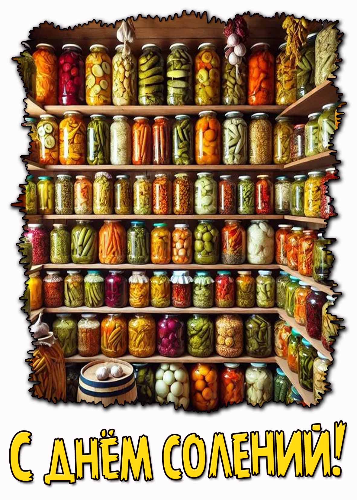 Красивая открытка с днём солений