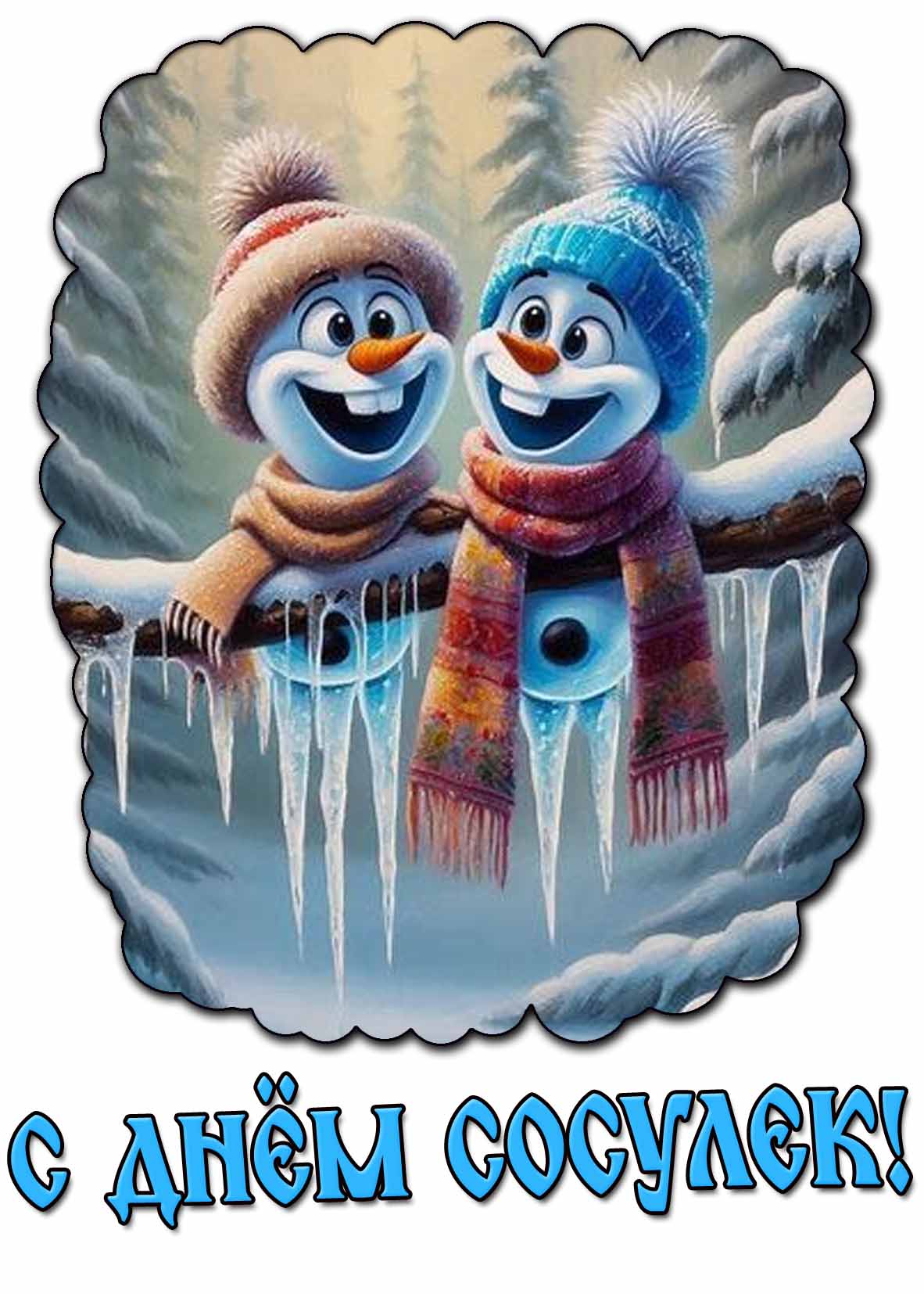 Мультяшная картинка с днём сосулек
