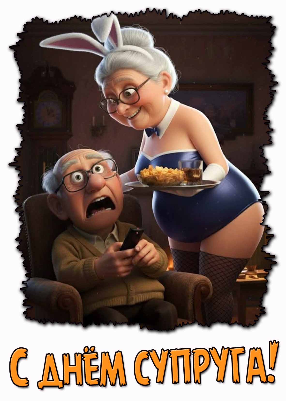 С днём супруга! - смешная секси открытка