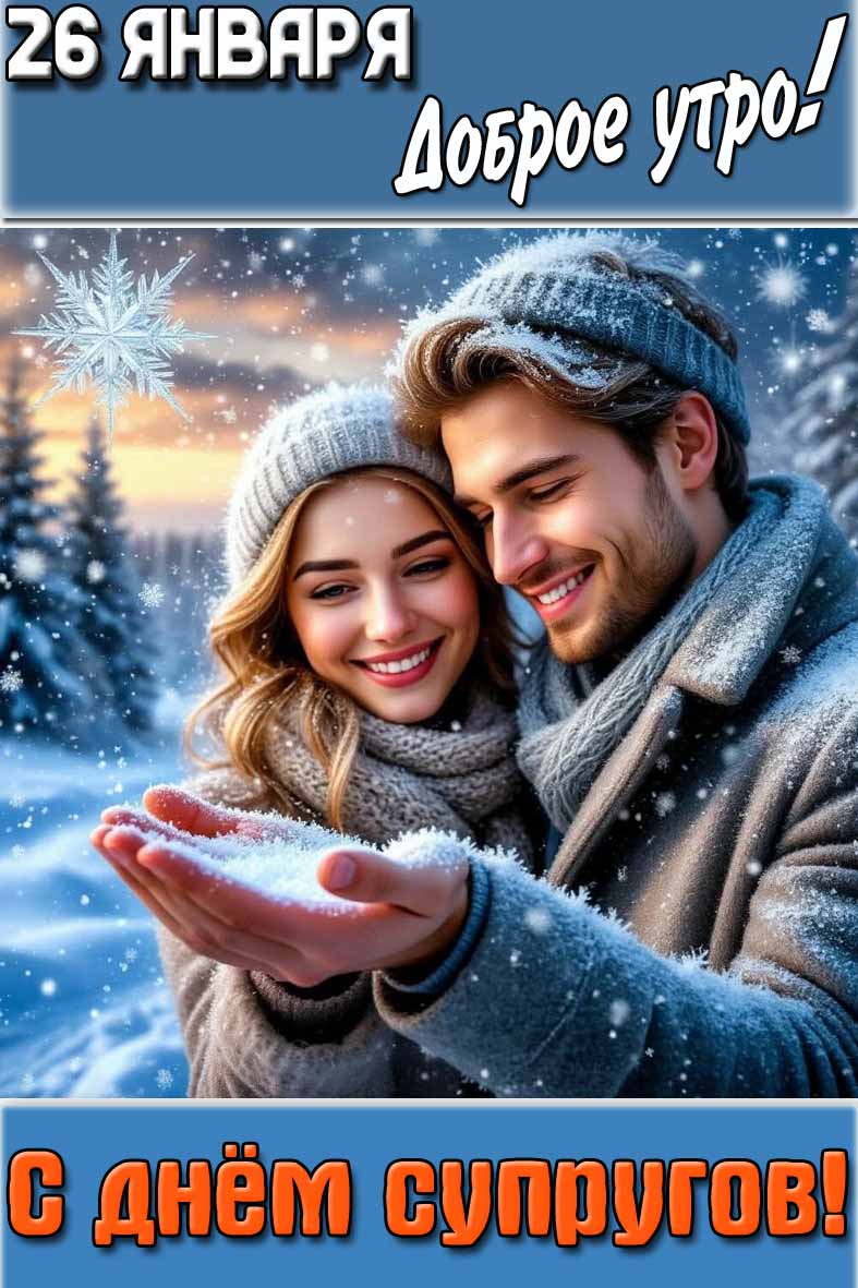 Картинка "26 января доброе утро! С днём супругов!"