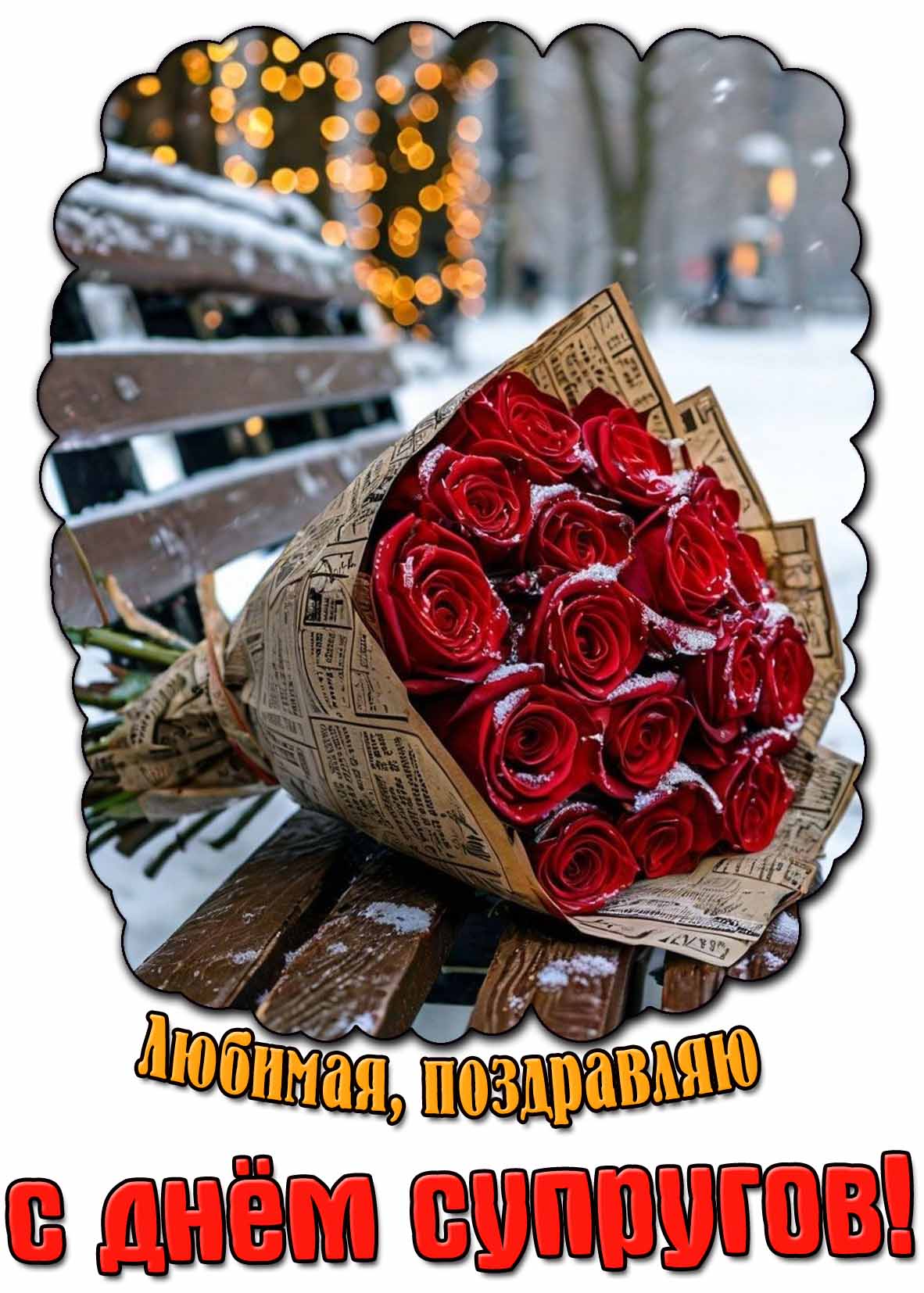Картинка "Любимая, поздравляю с днём супругов!"