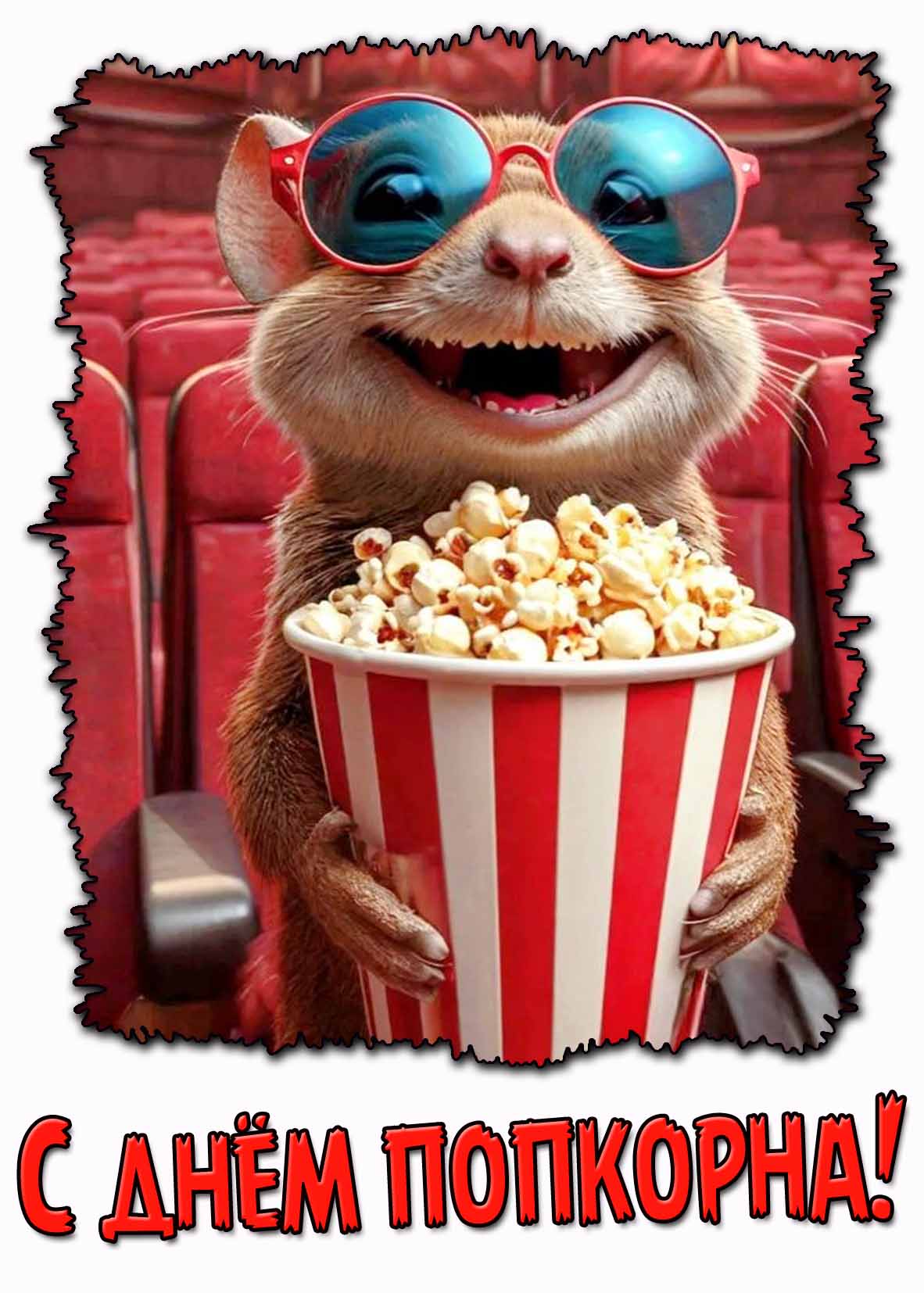 С днём попкорна! - прикольная открытка