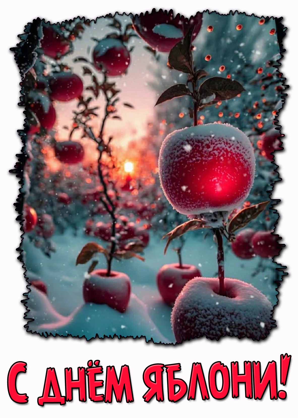Красивая открытка с днём яблони