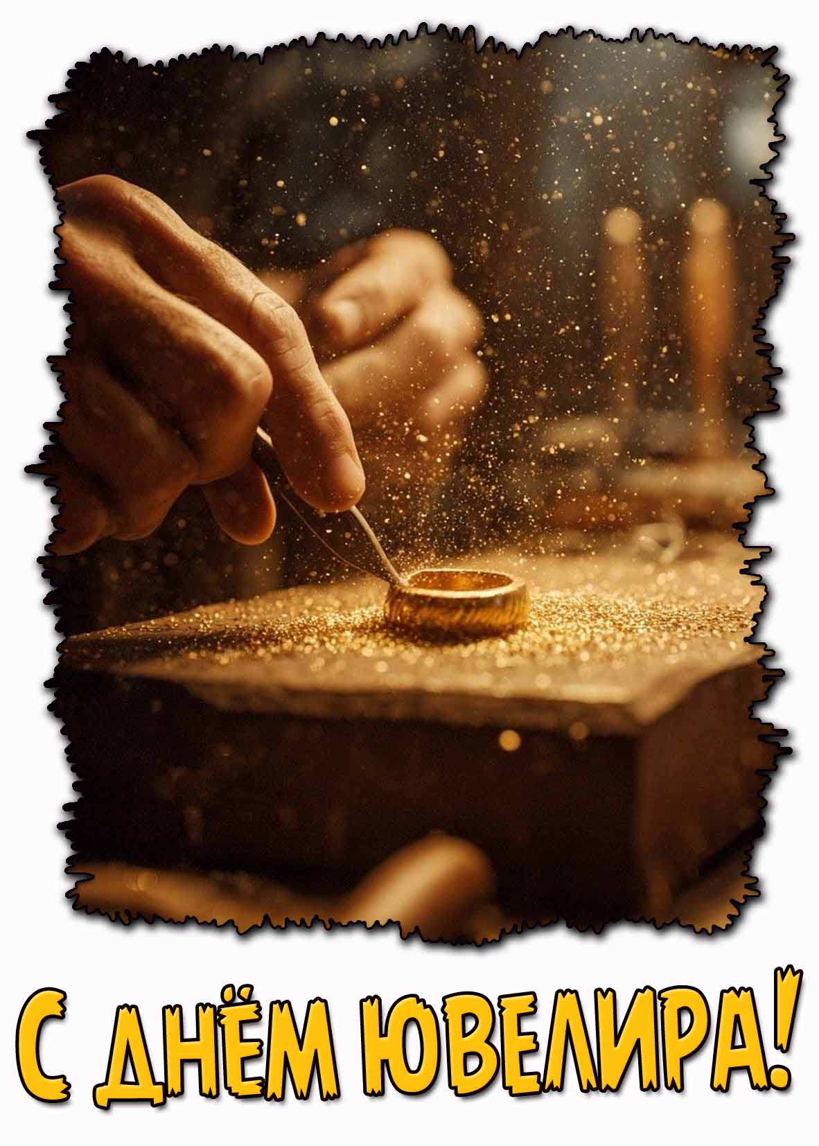 С днём ювелира! - открытка с кольцом