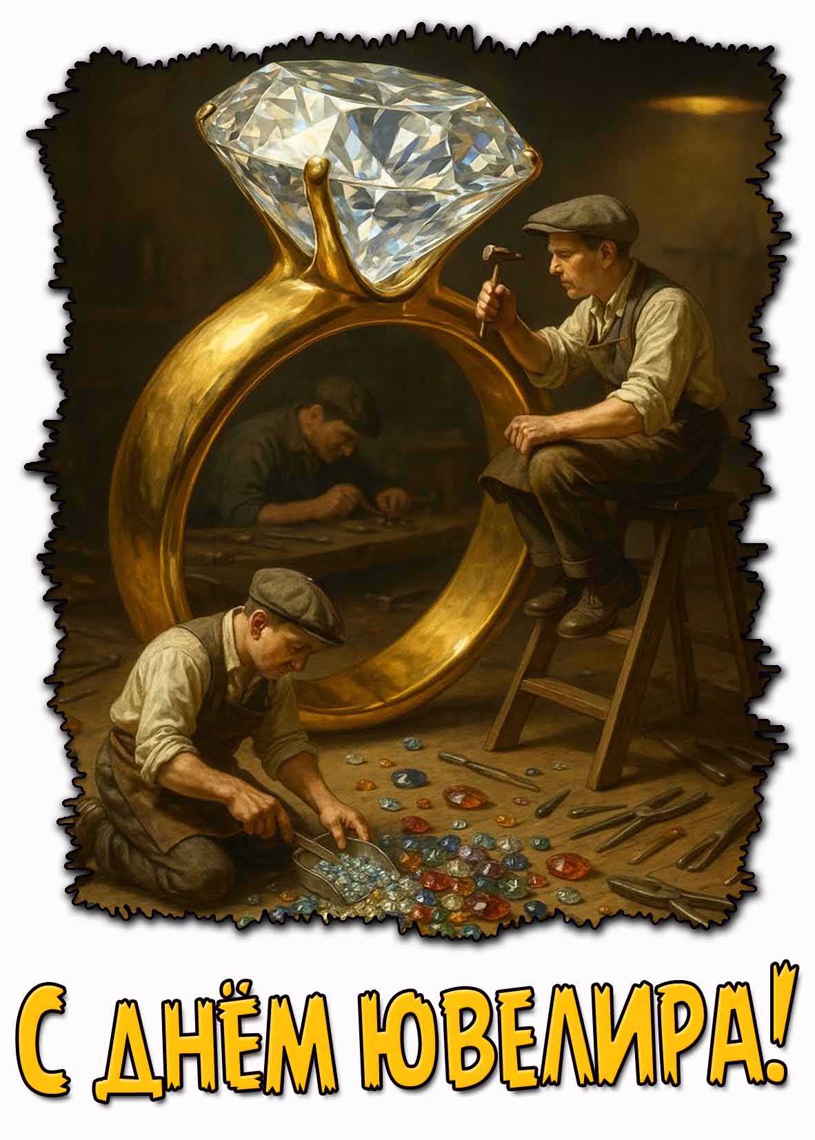 Креативная открытка на день ювелира