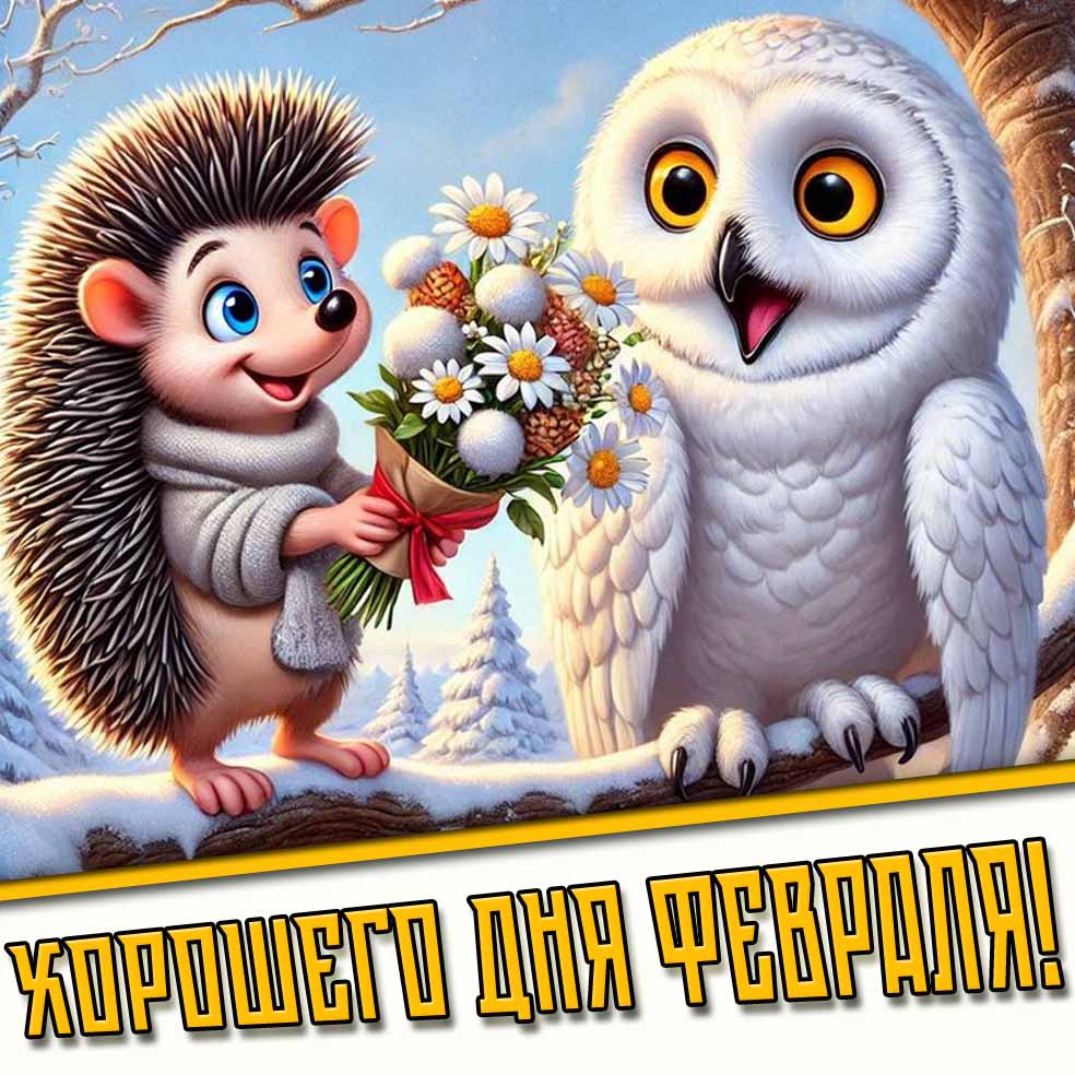 Прикольная открытка хорошего дня февраля