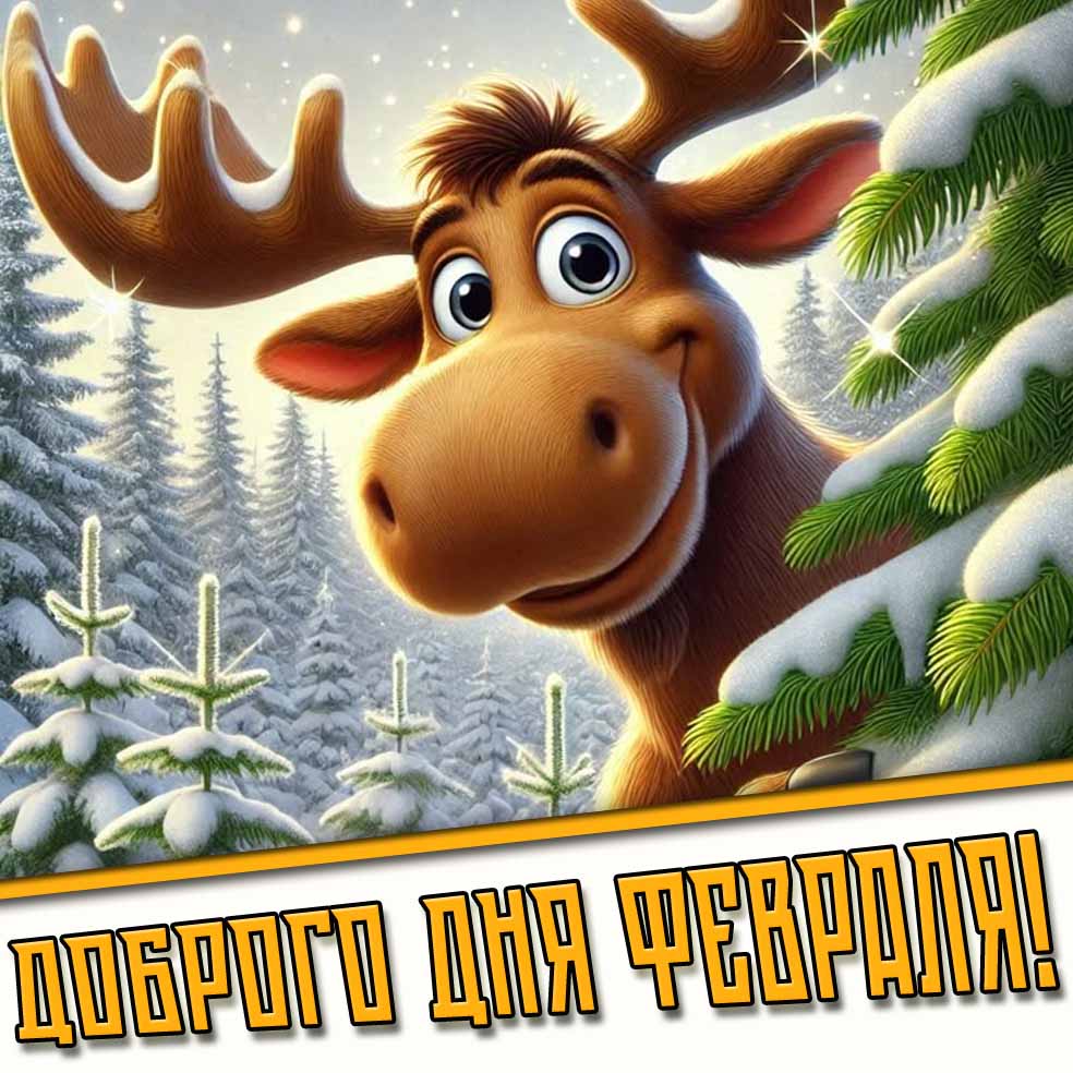 Доброго дня февраля! - картинка с лосем