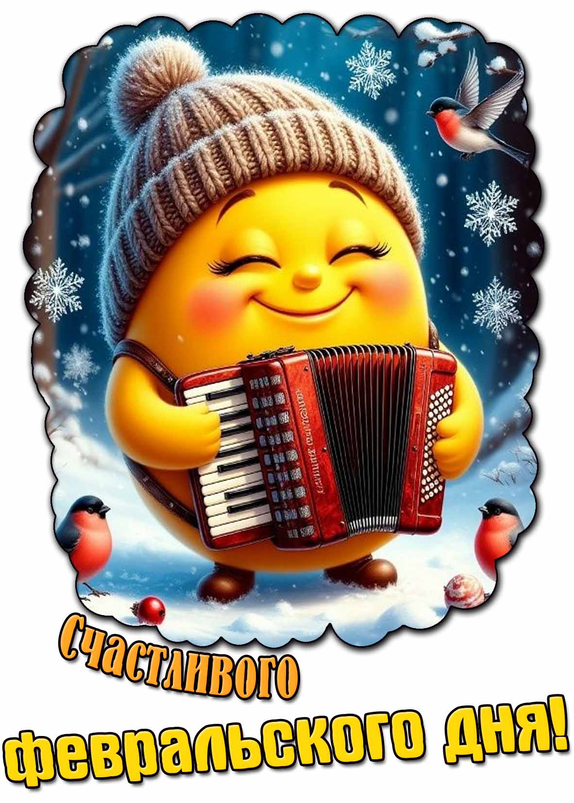 Открытка счастливого февральского дня