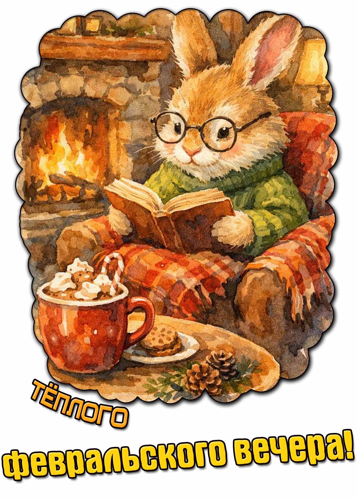 Картинка тёплого февральского вечера