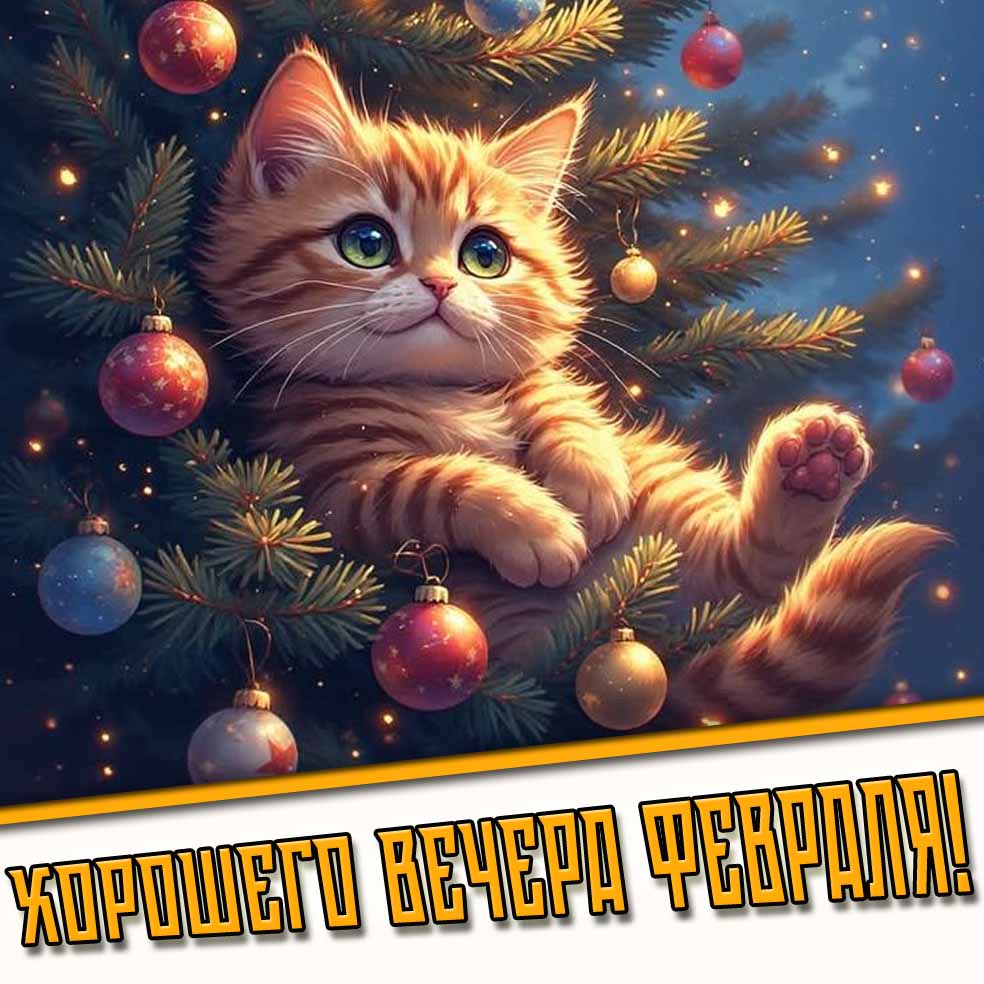 Открытка хорошего вечера февраля