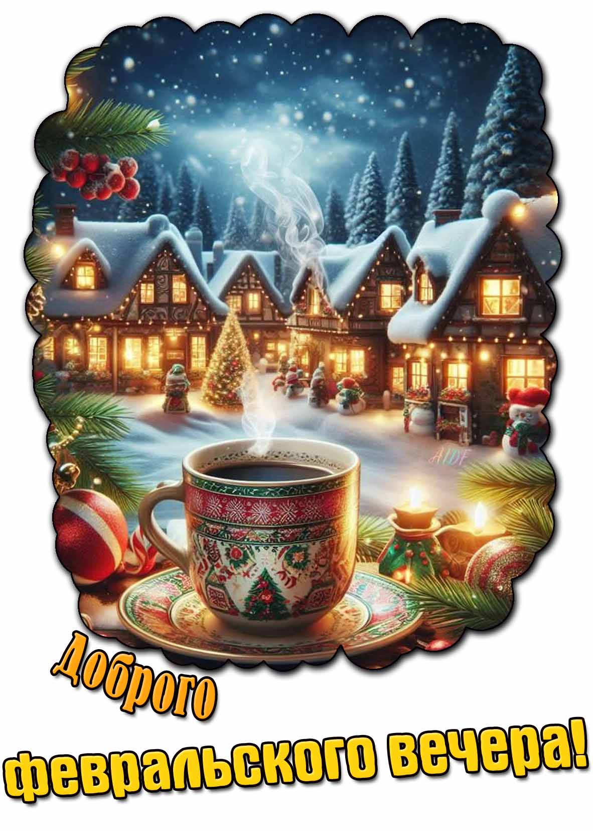 Открытка доброго февральского вечера