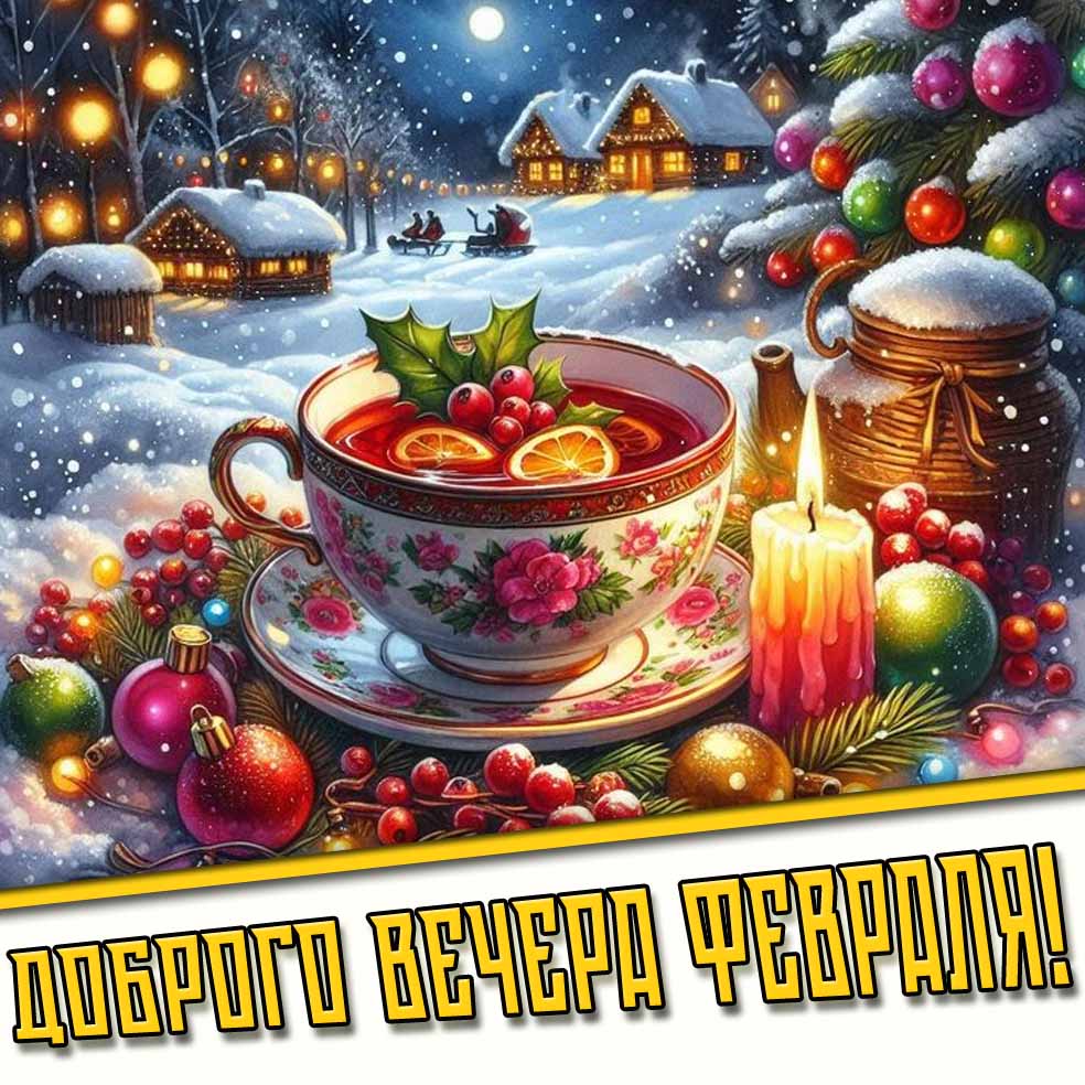 Красивая картинка доброго вечера февраля