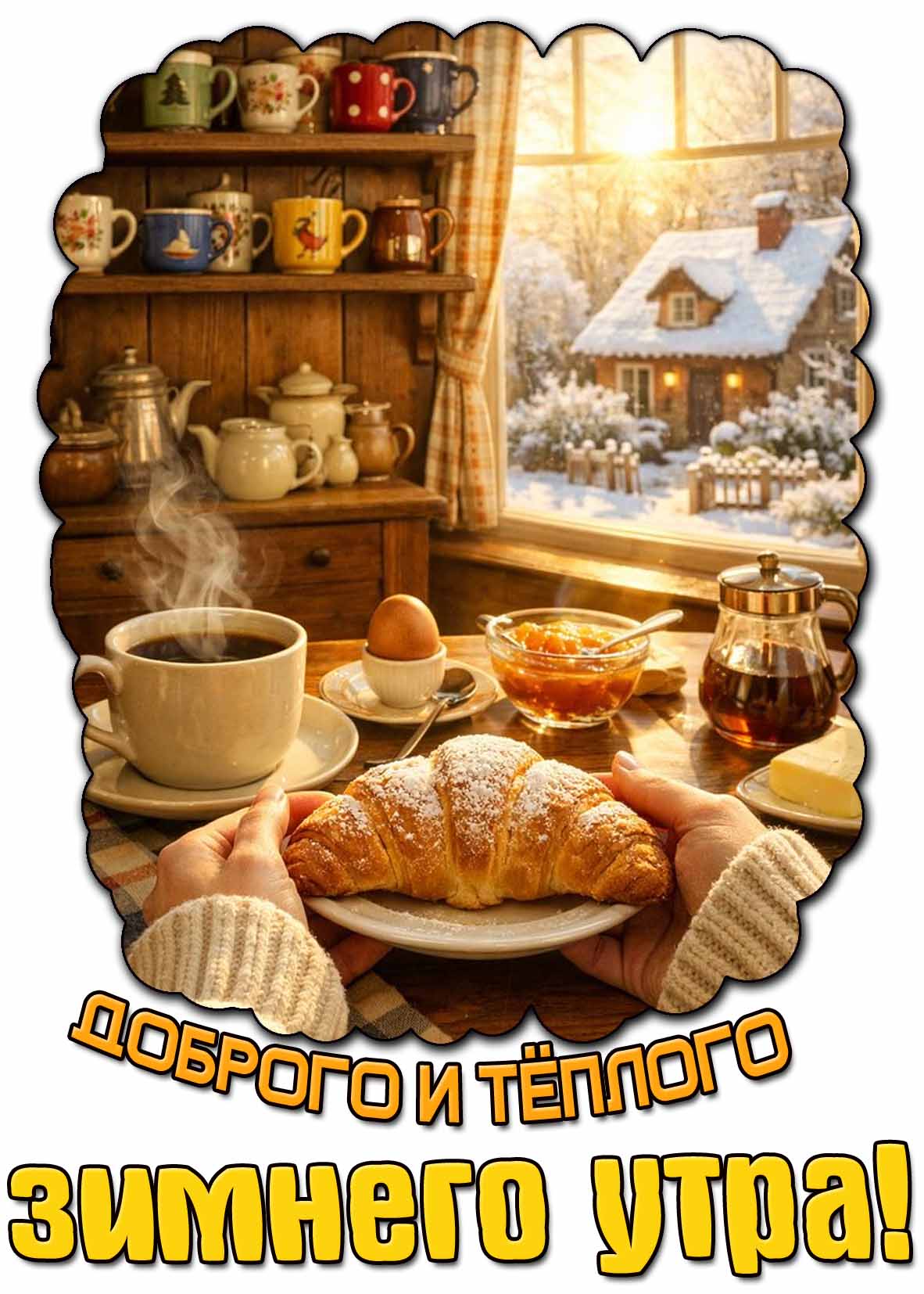 Красивая картинка доброго и тёплого зимнего утра