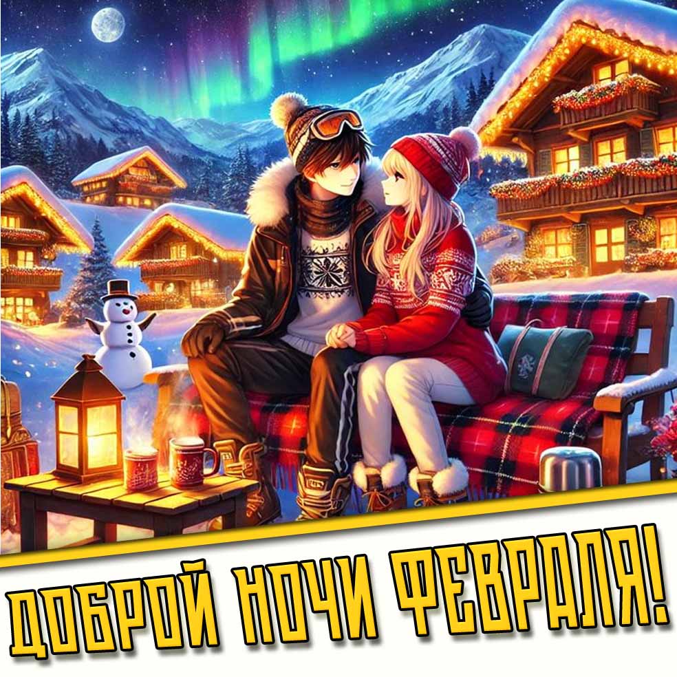 Аниме картинка доброй ночи февраля