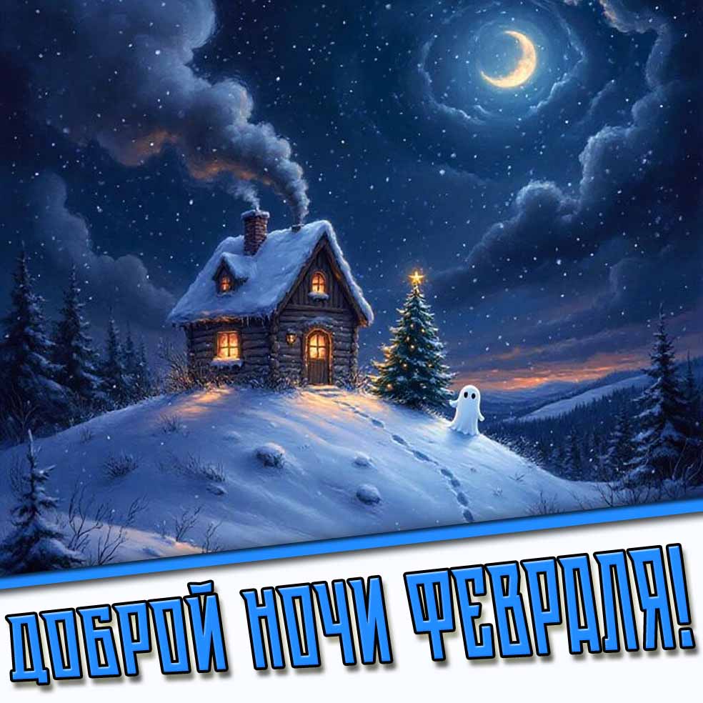Прикольная картинка доброй ночи февраля