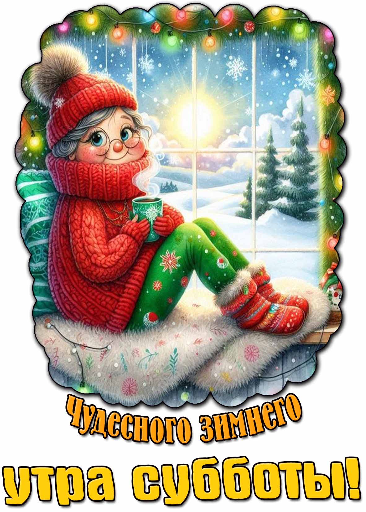 Прикольная картинка чудесного зимнего утра субботы