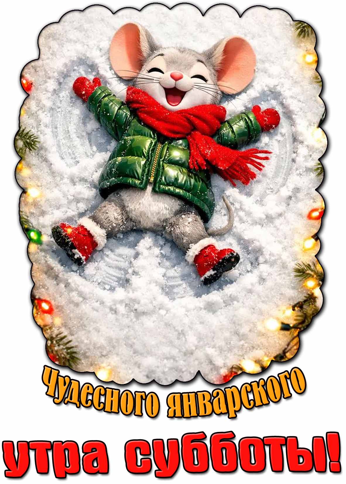 Открытка чудесного январского утра субботы