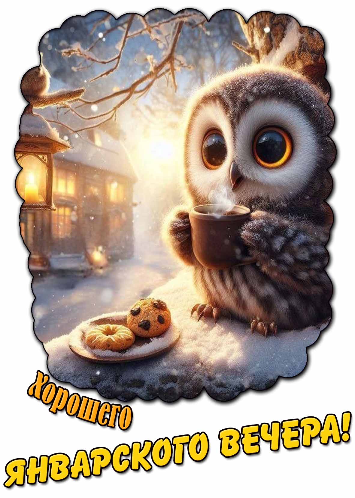 Открытка хорошего январского вечера