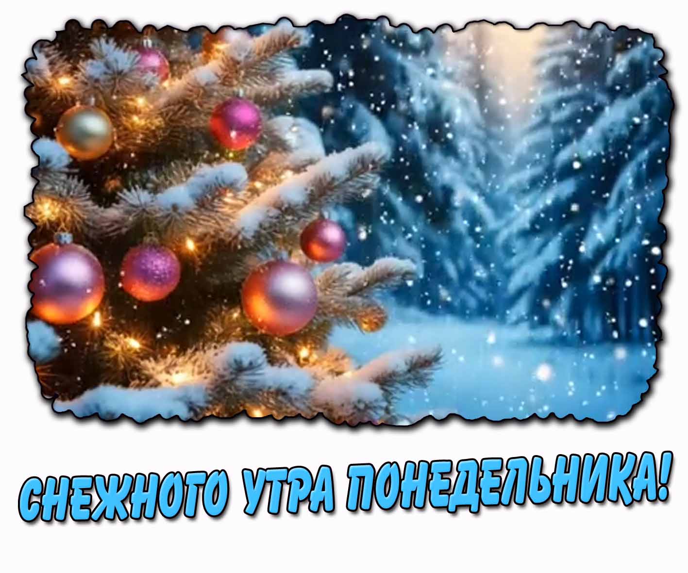 Снежного утра понедельника! - горизонтальная картинка
