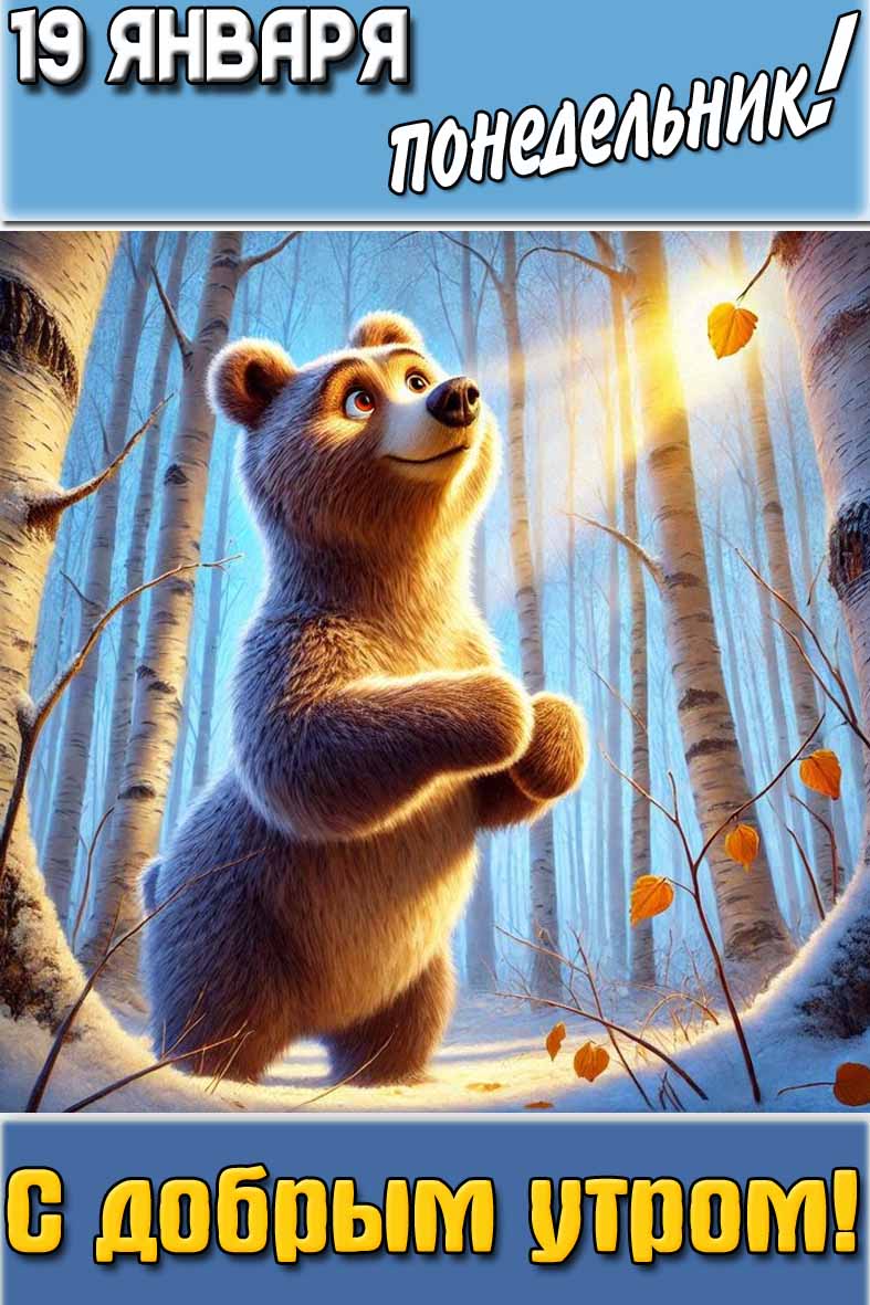 Картинка "19 января понедельник! С добрым утром!"