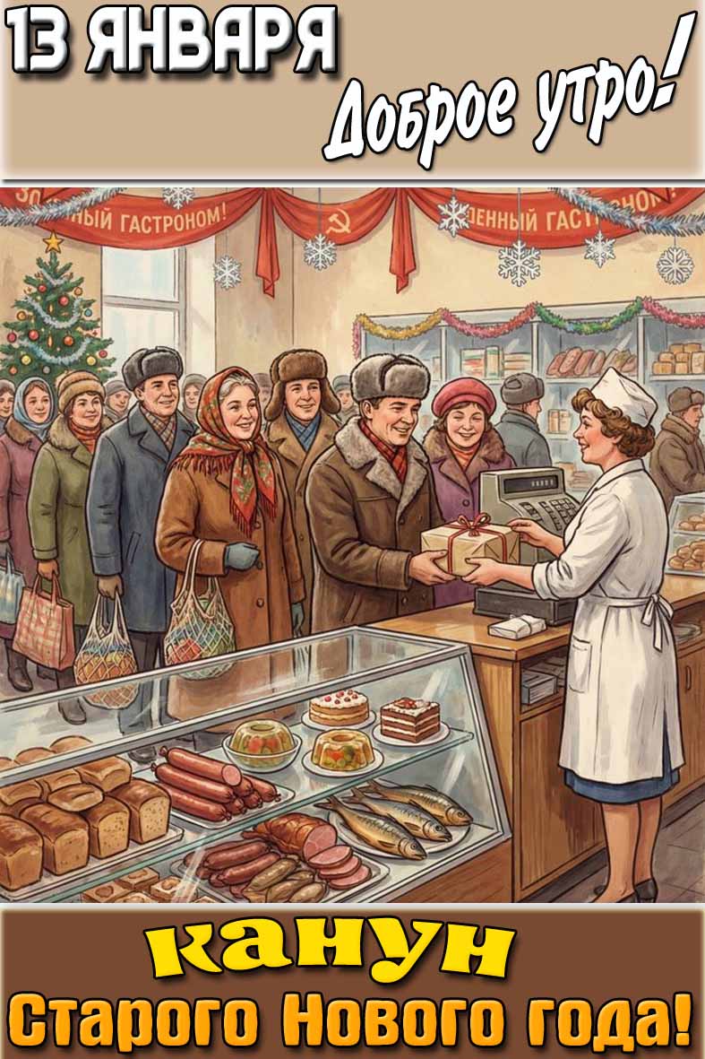 Картинка "13 января доброе утро! Канун Старого Нового года!"