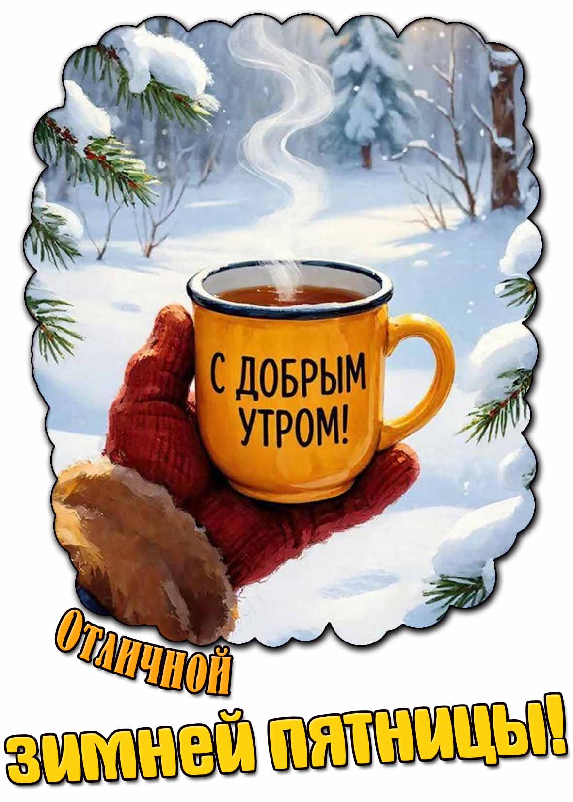 Картинка "С добрым утром! Отличной зимней пятницы!"