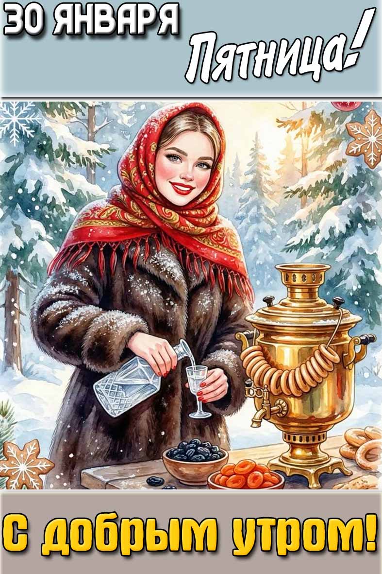 Открытка "30 января Пятница! С добрым утром!""