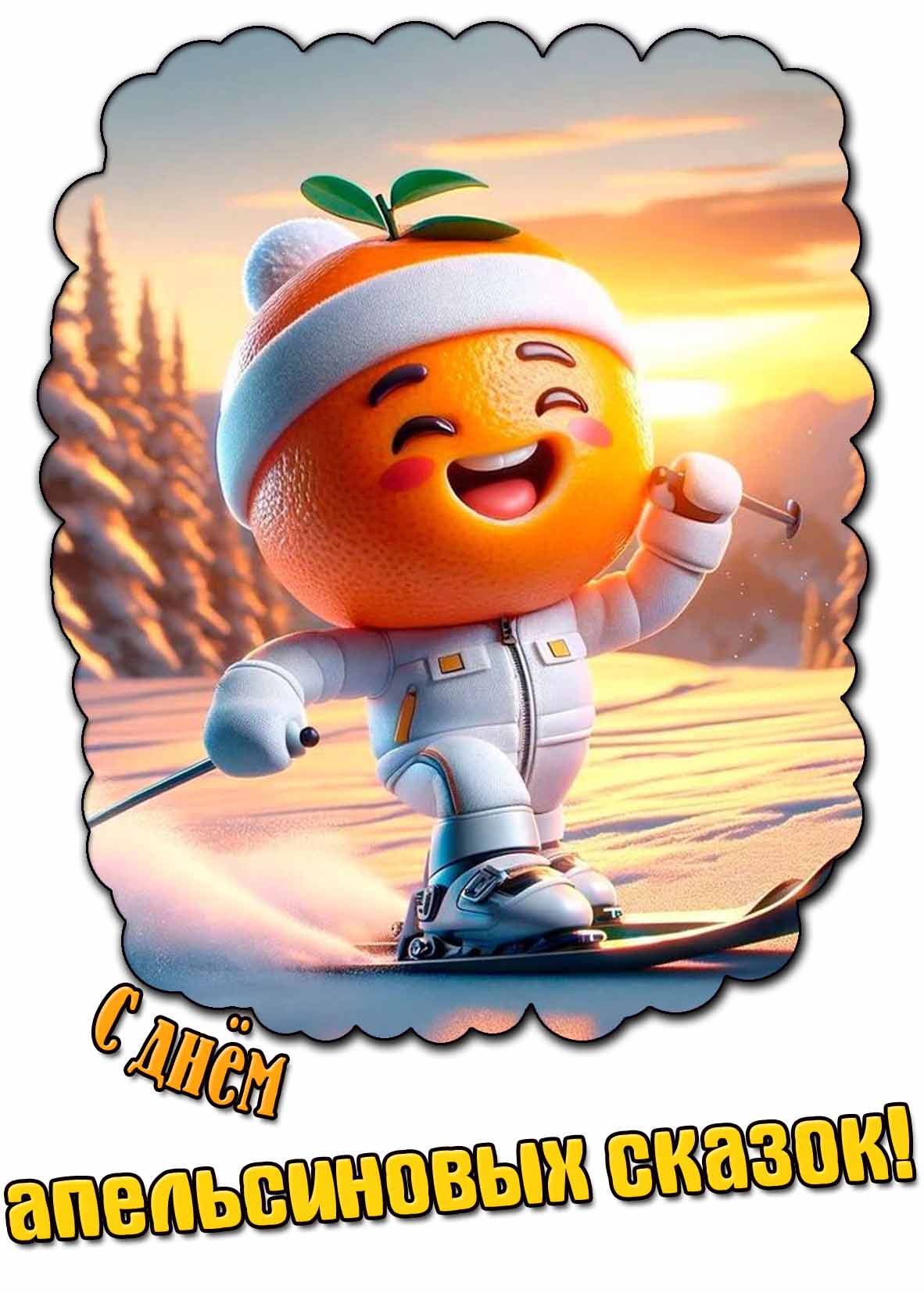 Креативная картинка с днём апельсиновых сказок