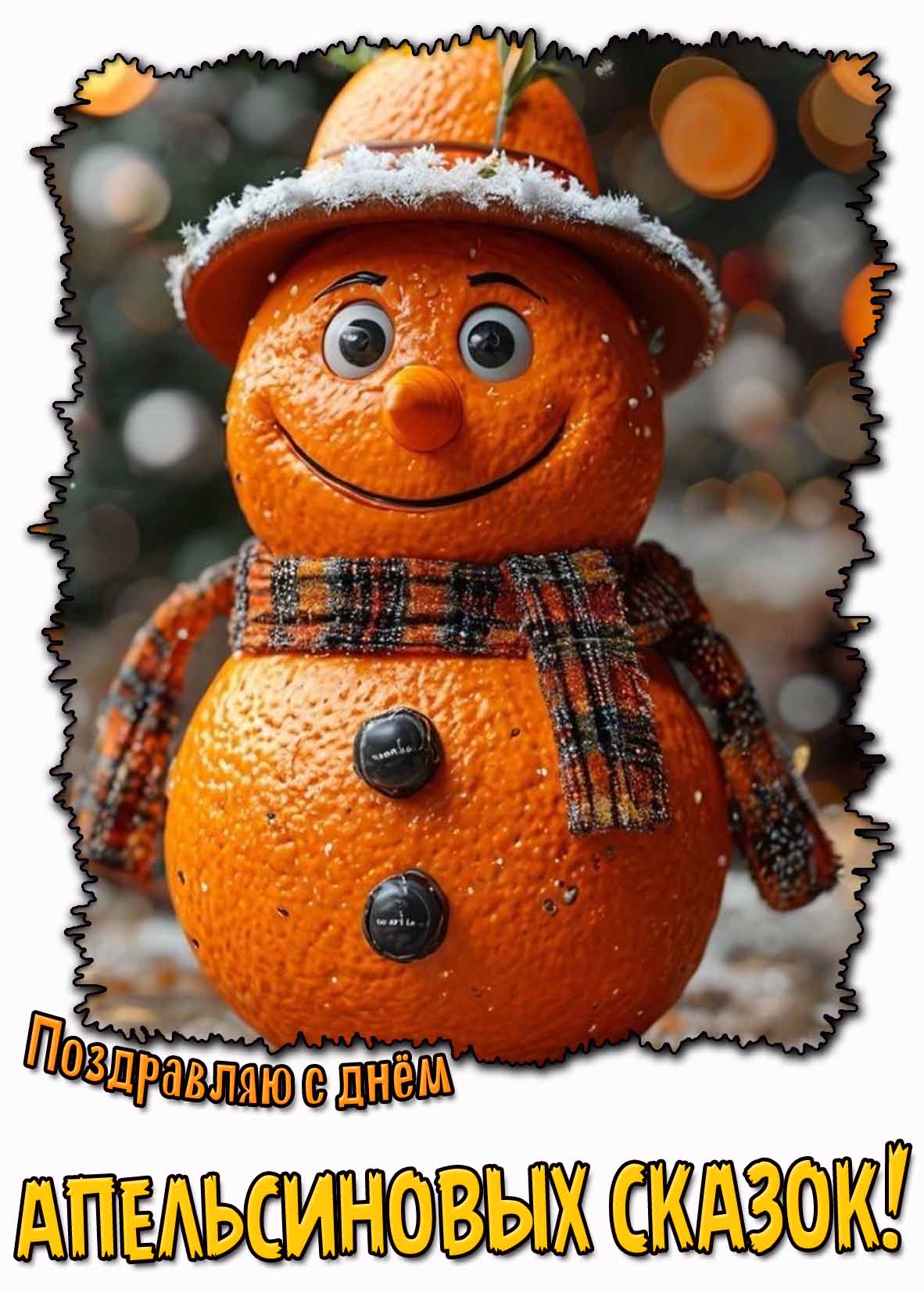 Поздравляю с днём апельсиновых сказок! - смешная открытка