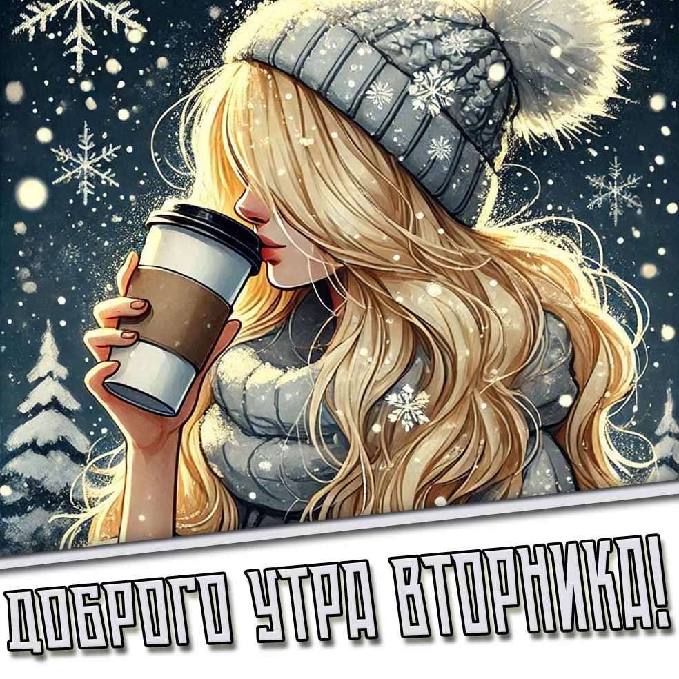 Доброго утра вторника! - снежная арт картинка