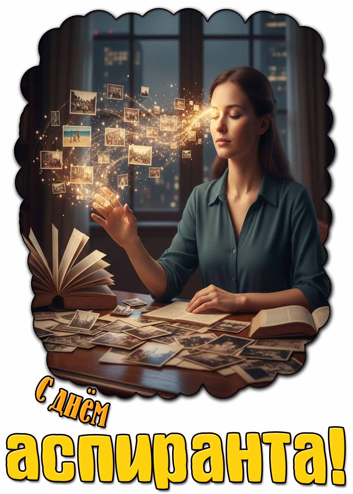 С днём аспиранта! - открытка для женщины