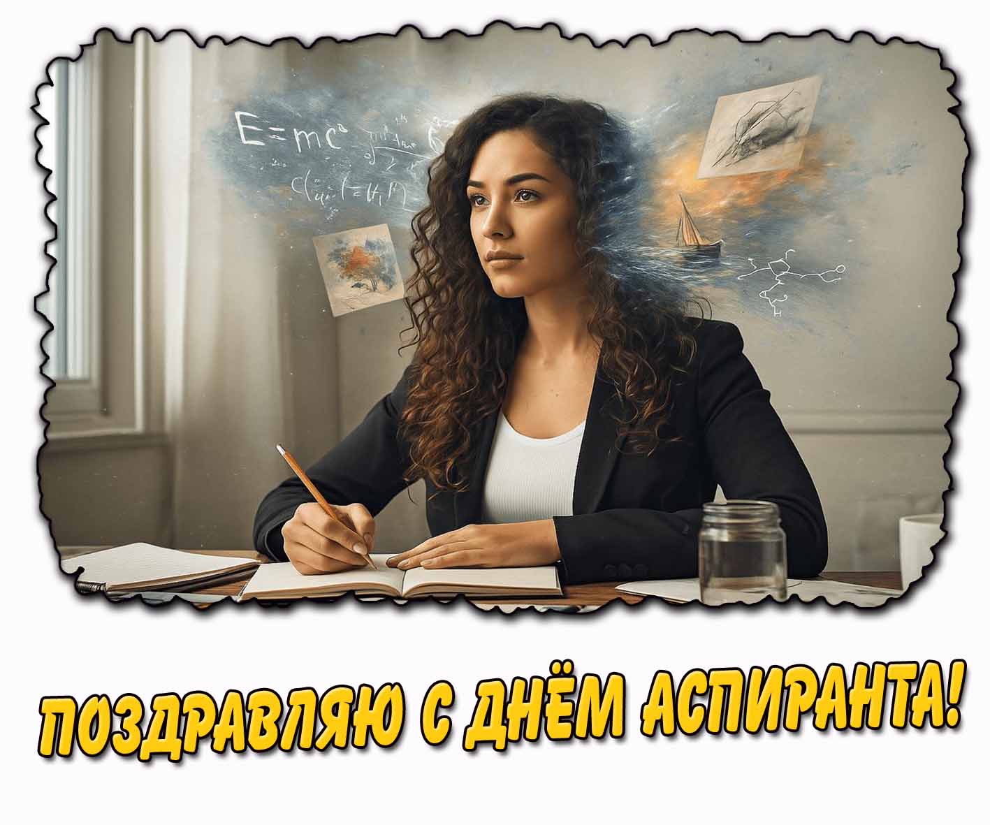 Поздравляю с днём аспиранта! - картинка с девушкой