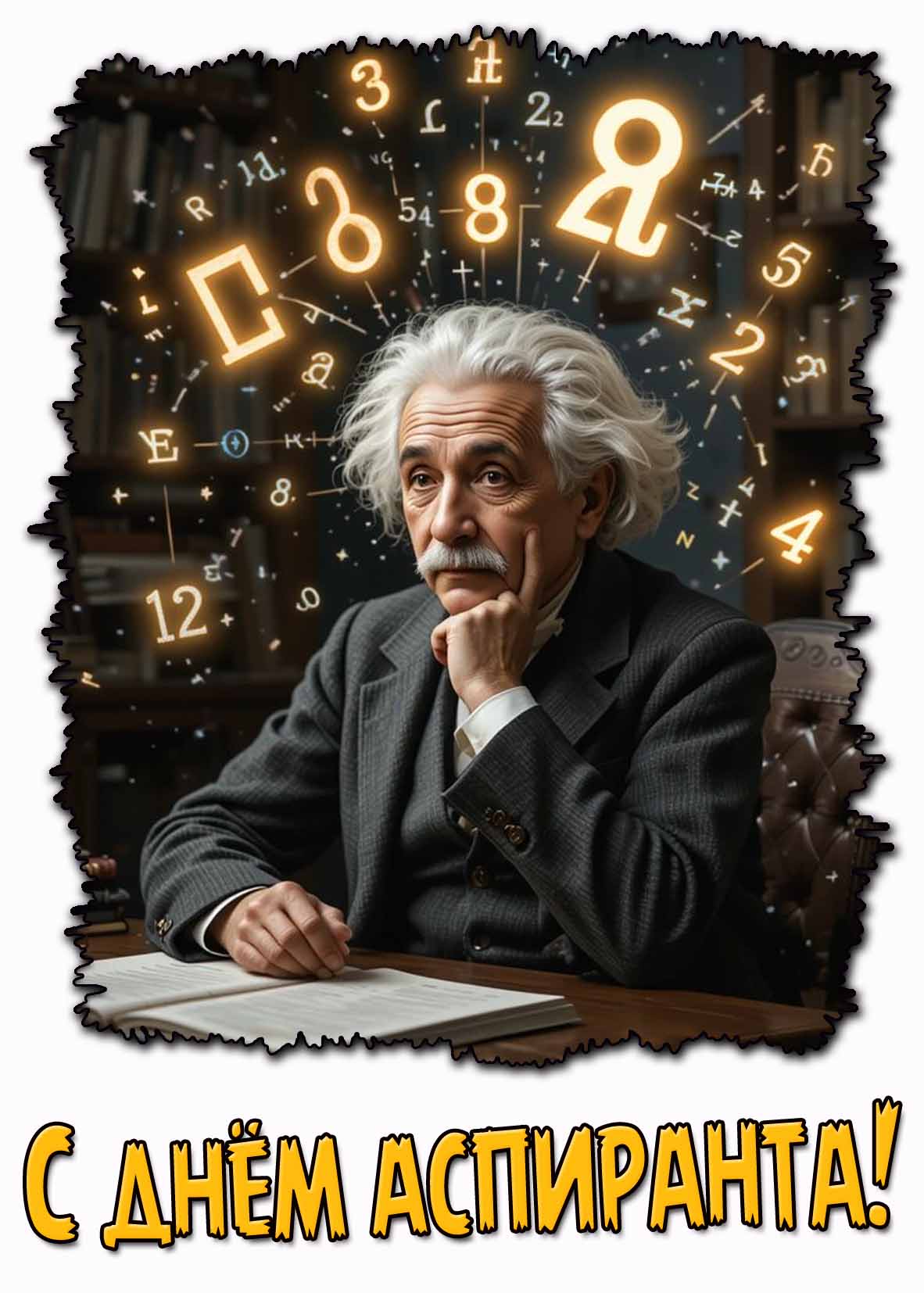 Картинка на день аспиранта с Эйнштейном